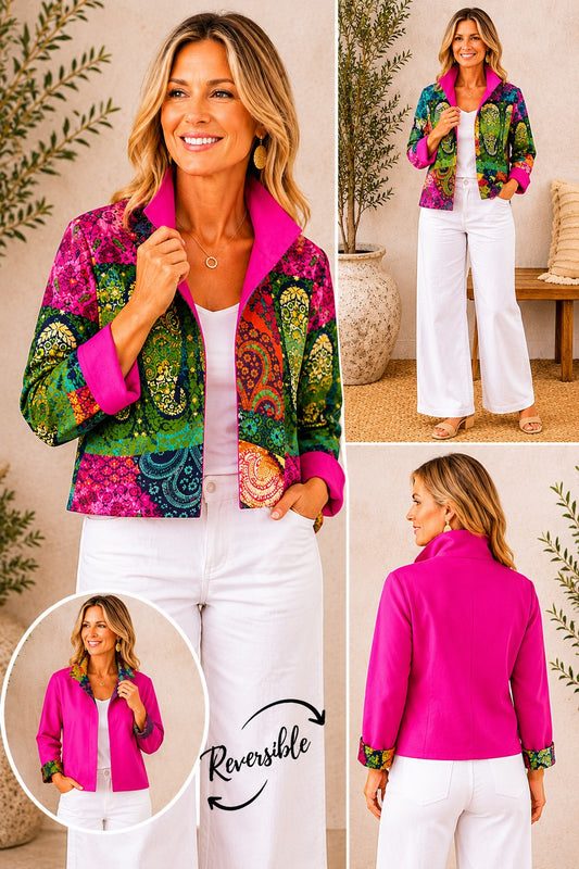 Harper Reversible Cotton Statement Jacket SIZE 14 – Handmade One of a Kind