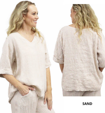 Zulu Linen Top SAND