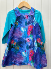 Load image into Gallery viewer, Geo Pink, Purple, Blue/Royal Purple Hibiscus Reversable Dress #659