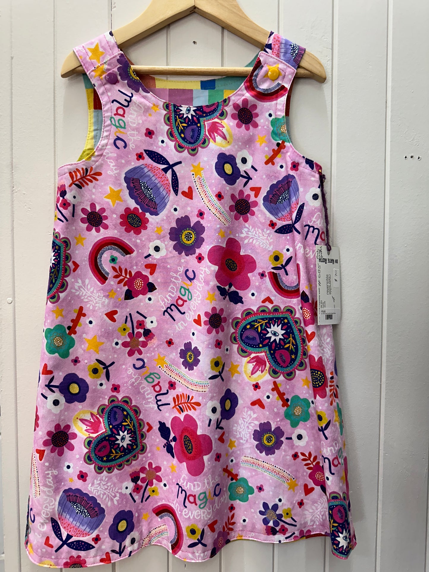 Pink Mod Graffiti/Bright Blocks Color Reversable Dress #685