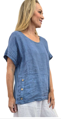 Boston Linen Top Steel Blue