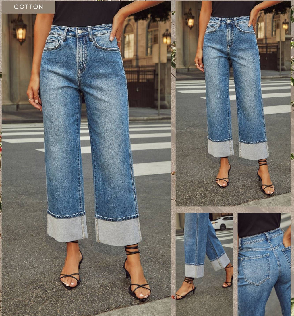 High Waisted Wide Leg Jean