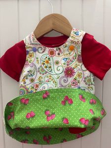 0-3m Cream/Paisley REVERSABLE dress
