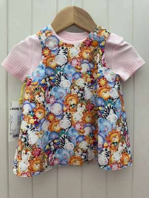 0-3m Multi Coloured Animals REVERSABLE Dress