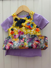 Load image into Gallery viewer, 6-8m  Yellow Bird/Floral REVERSABLE dress