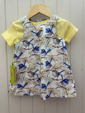 6-8m White Blue Wrens/Floral