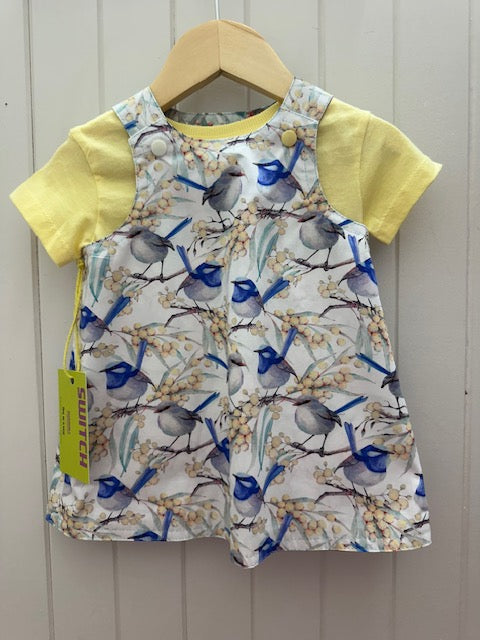 6-8m White Blue Wrens/Floral