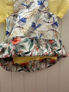 6-8m White Blue Wrens/Floral