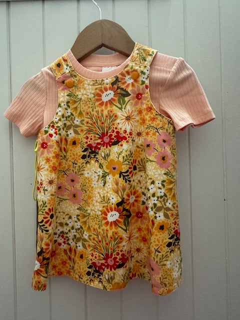 6-8m Apricot/Pink Floral