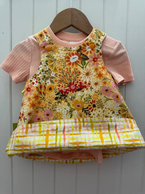 6-8m Apricot/Pink Floral