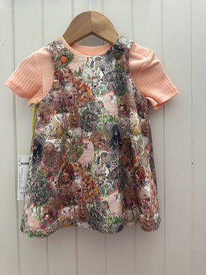 6-8m Aussie native animals/floral REVERSABLE Dress