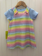 Load image into Gallery viewer, 1yr Blue animals/Stripes REVERSABLE Dress