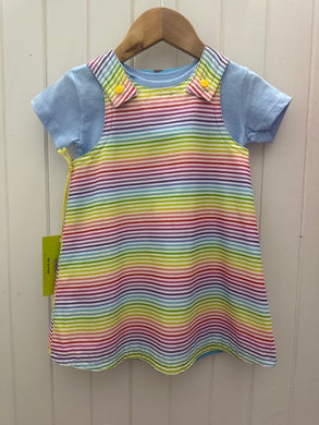 1yr Blue animals/Stripes REVERSABLE Dress