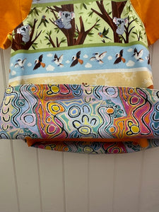 1yr Aussie Animals/aboriginal patern REVERSABLE Dress