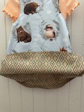 Load image into Gallery viewer, 2yr Light blue animals/colour diamonds REVERSABLE Dress
