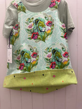 Load image into Gallery viewer, 3yr Green Lion/Green Stipe geo shapes REVERSABLE Dress