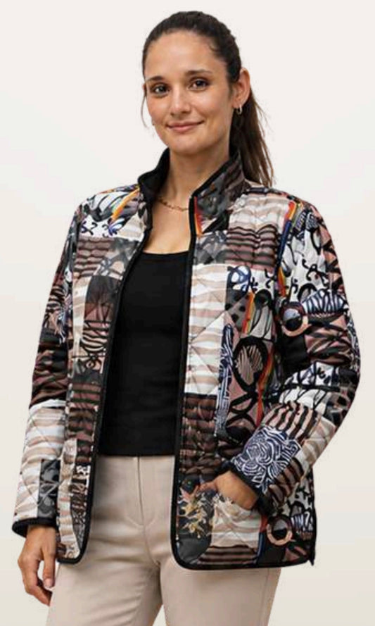 Reversible Urban Art Quilted Jacket | Cotton Blend Lightweight Jacket