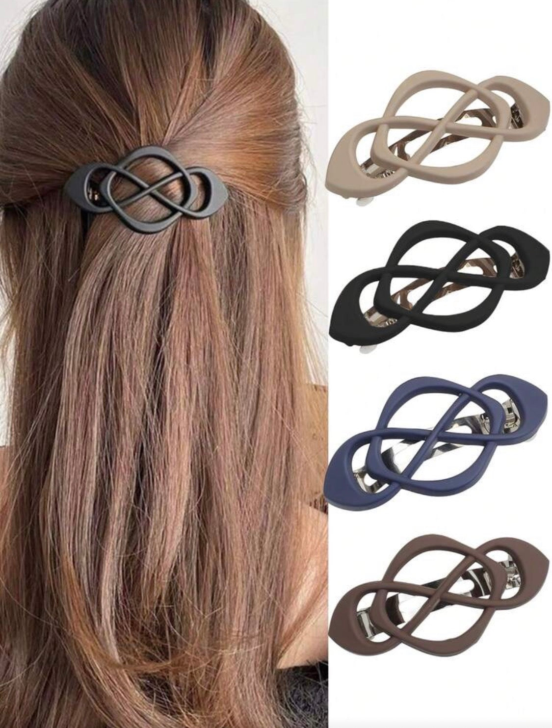 Infinity Matte Geometric Hair Barrette – Modern Collection