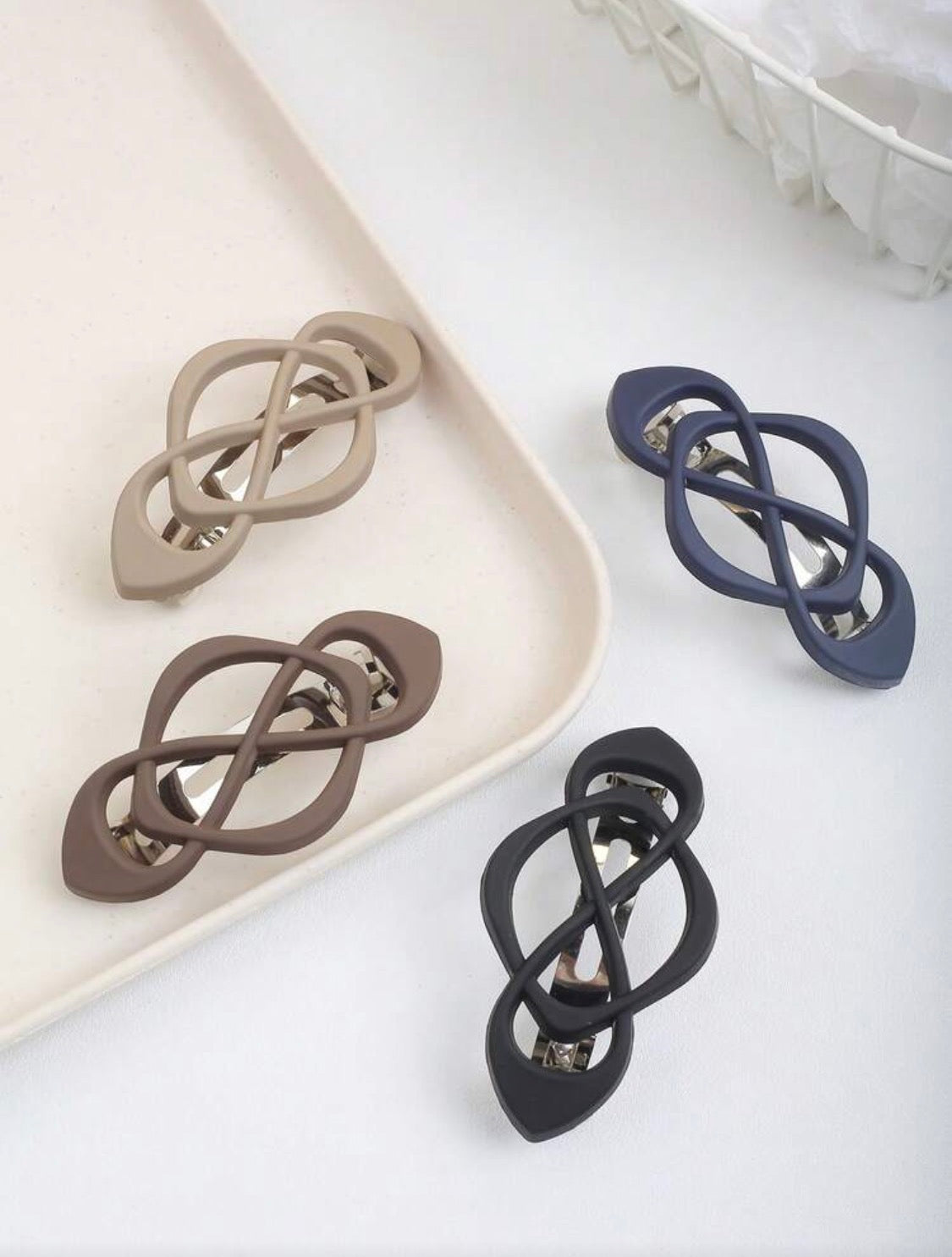 Infinity Matte Geometric Hair Barrette – Modern Collection