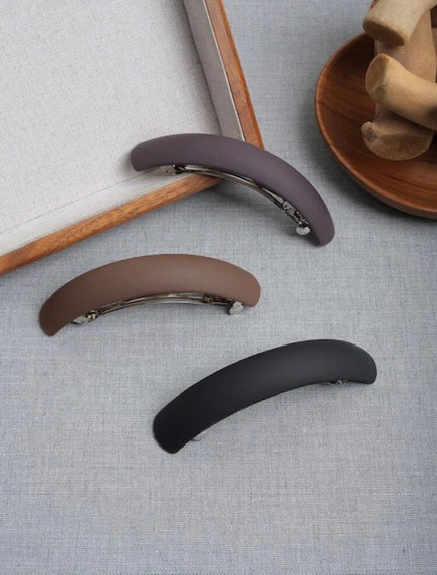 Luna Matte French Hair Barrette – Minimalist Collection