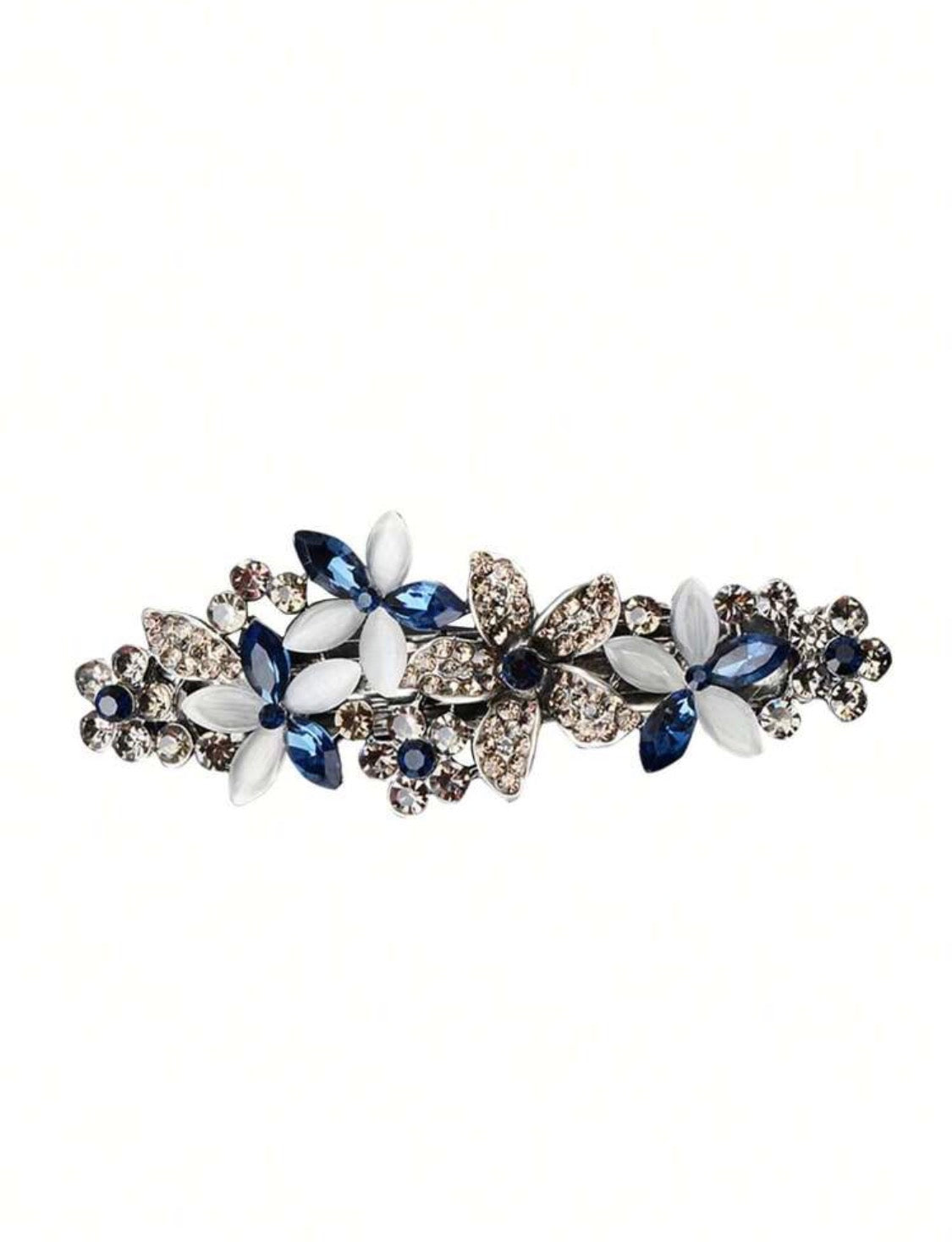 Midnight Bloom Crystal Hair Barrette – Vintage