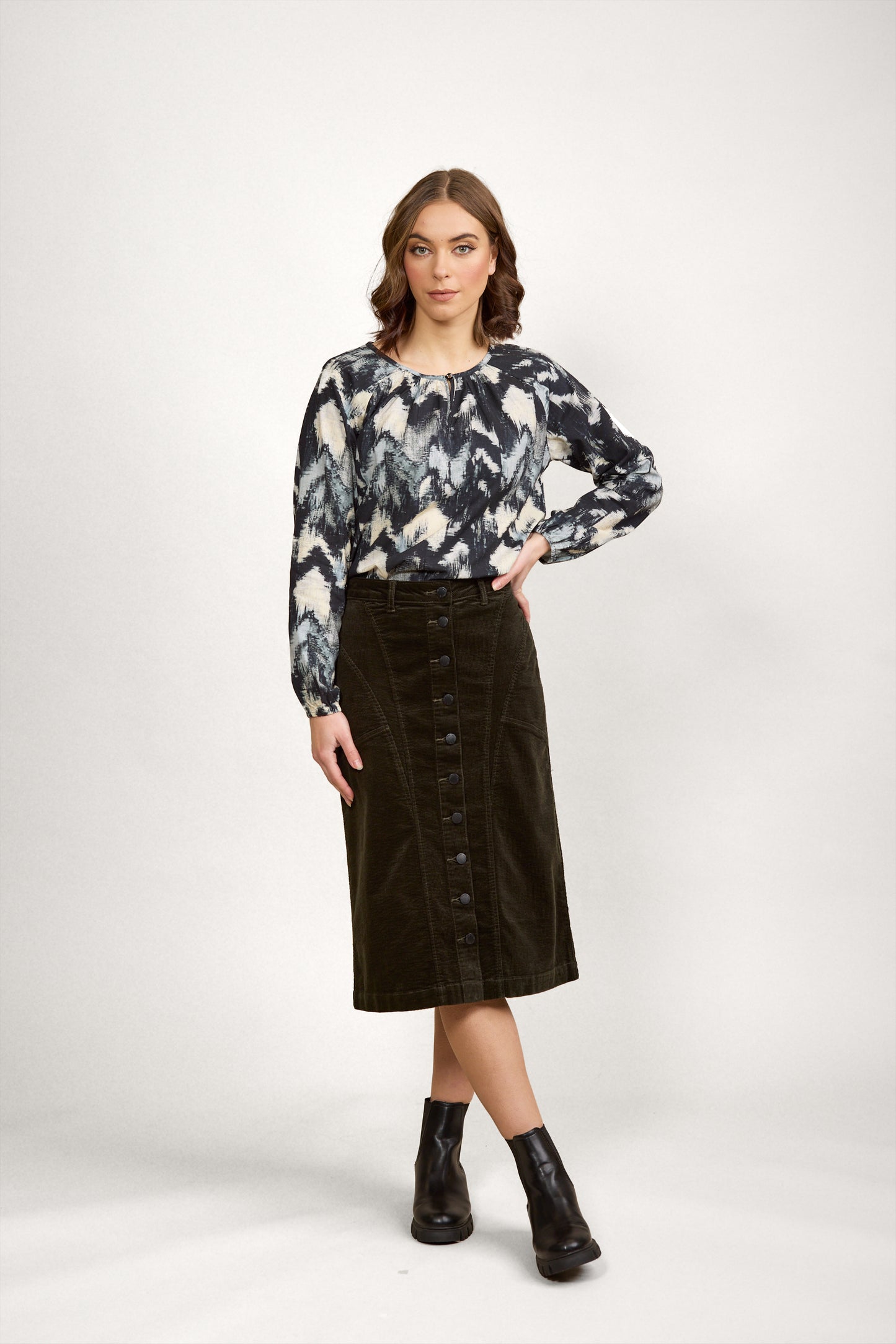 Koa Cord Skirt   HUNTER