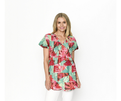 Kayla Cotton Blouse Short Sleeve  - BlockLvs4