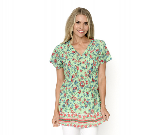 Kayla Cotton Blouse Short Sleeve - Ditsy 5