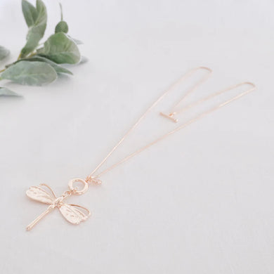 SHORT & LONG | Rose Gold Adjustable Dragonfly Necklace