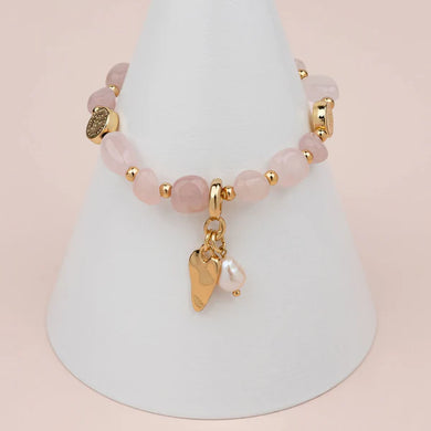 Gold & Rose Quartz Bracelet