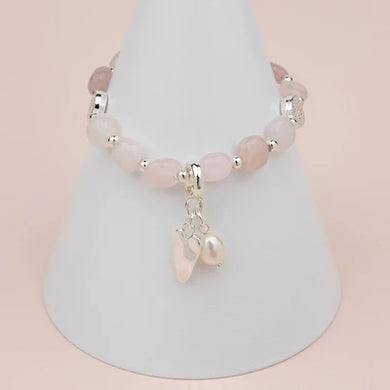 Silver & Rose Quartz Bracelet