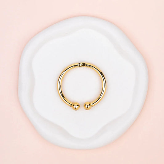 Yellow Gold Plated with Metal Ends Bangle