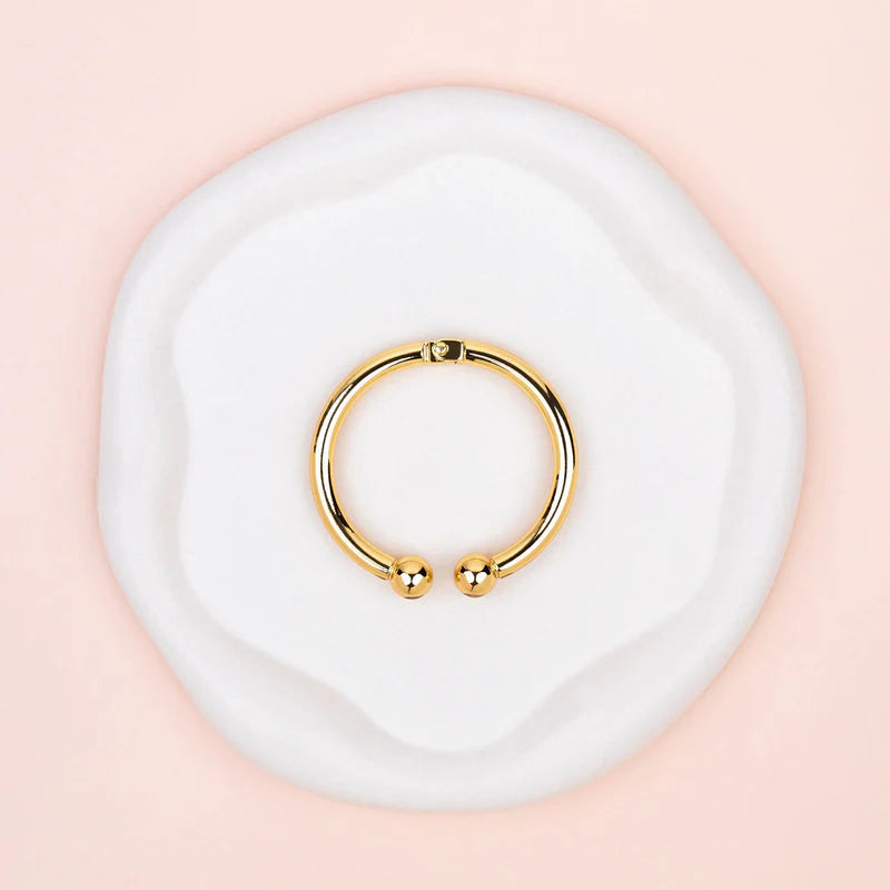 Yellow Gold Plated with Metal Ends Bangle