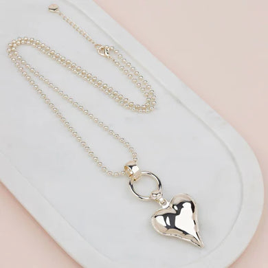 Light Gold Heart Pendant Necklace