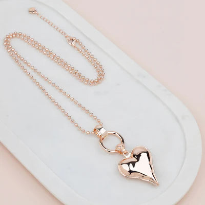 Rose Gold Heart Pendant Necklace