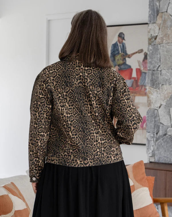 Frankie Denim Jacket Leopard | Women’s Classic Denim Jacket