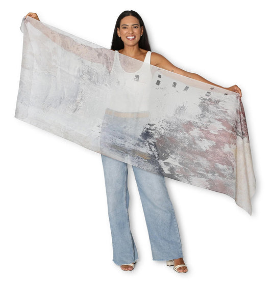 Steps to the Lake Silk Chiffon Scarf by Patricia Cafasso