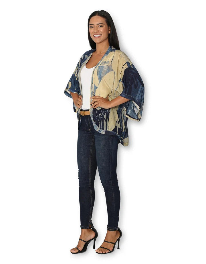 An Evening in Portugal Silk Kimono by Oana Soare
