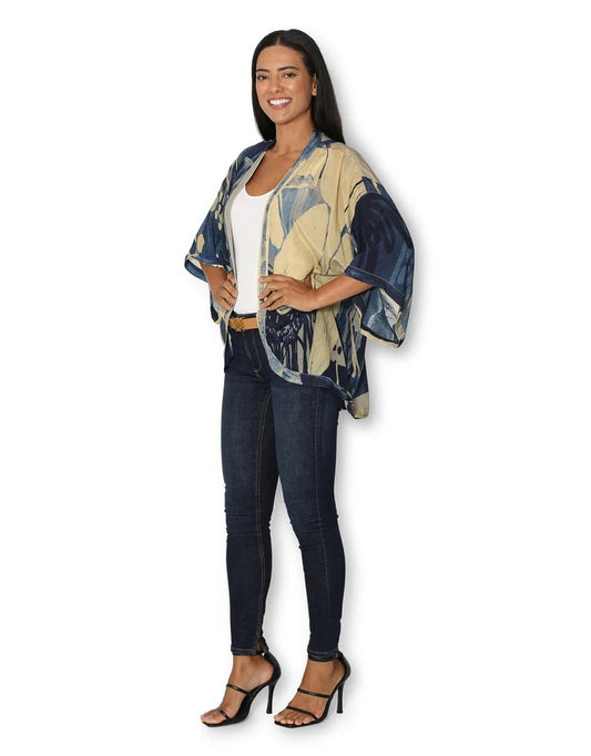 An Evening in Portugal Silk Kimono by Oana Soare