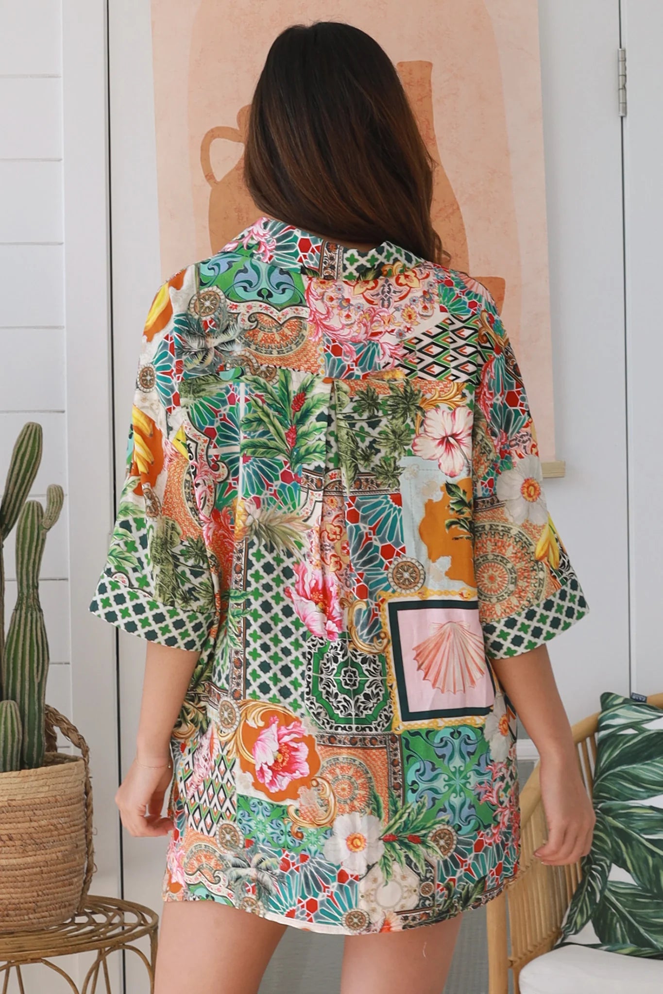 Amira Top-2 Tropical Print Blouse - Womens Blouse