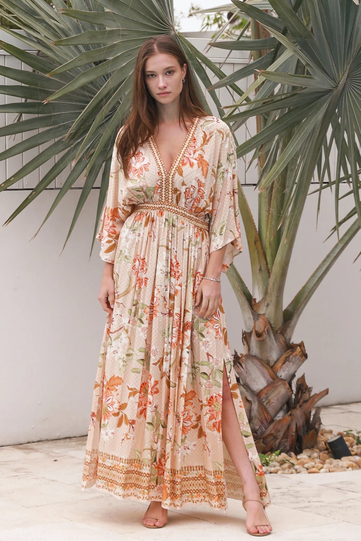 Charleigh 2 -Exclusive Floral Print Boho Maxi Dress- Womens Maxi Dress