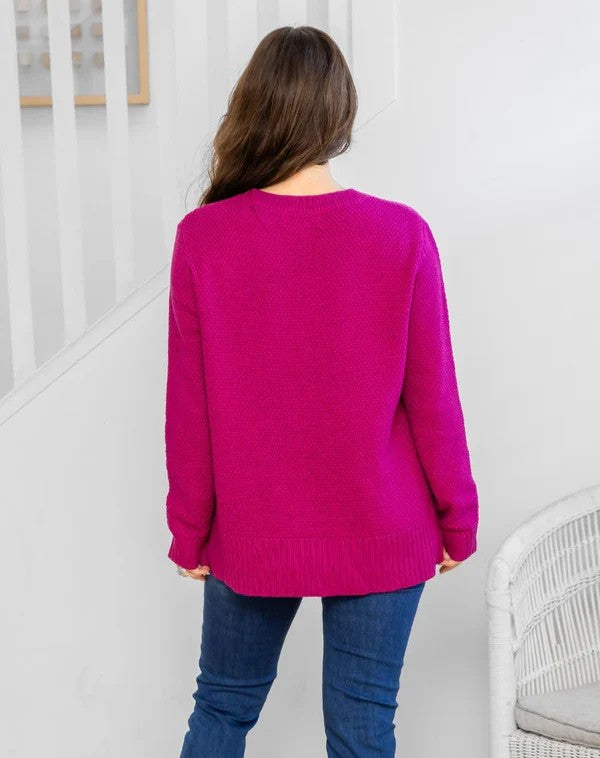 Maple Knit Collection - Plum - womens jumper