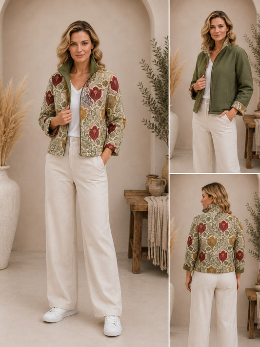 Handmade Reversible Cotton Jacket size 16 – Olive Garden Edition