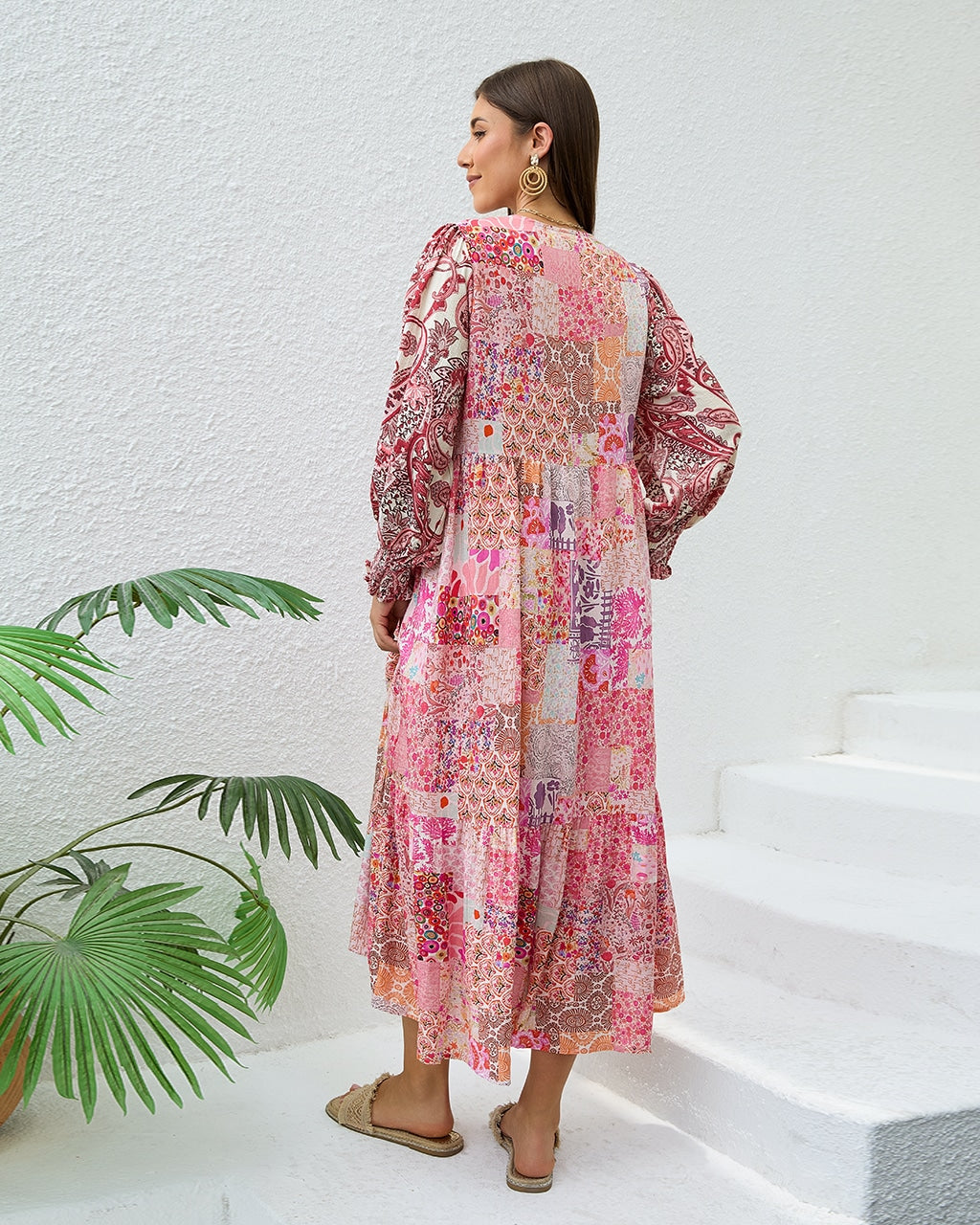Women’s Floral Patchwork Maxi Dress