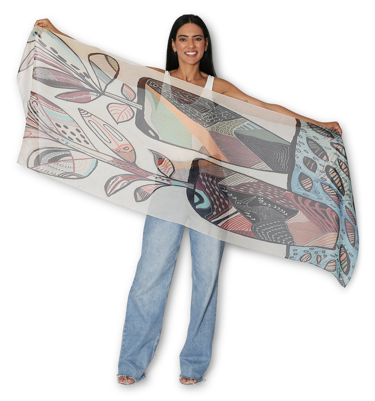 Potted Plants 200x70 Viscose - Modal Scarf