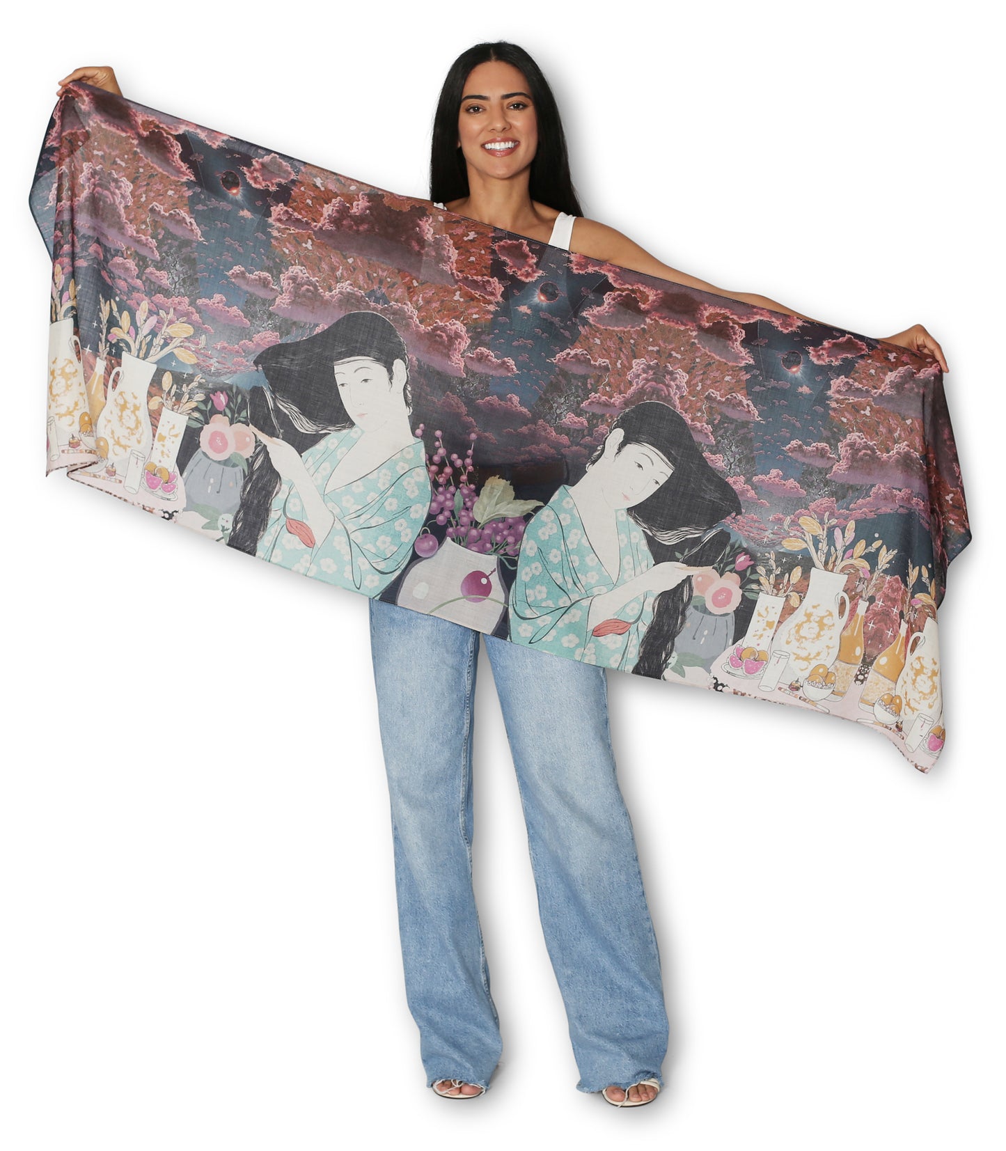 Sunset in Japan 200x70 Wool Scarf