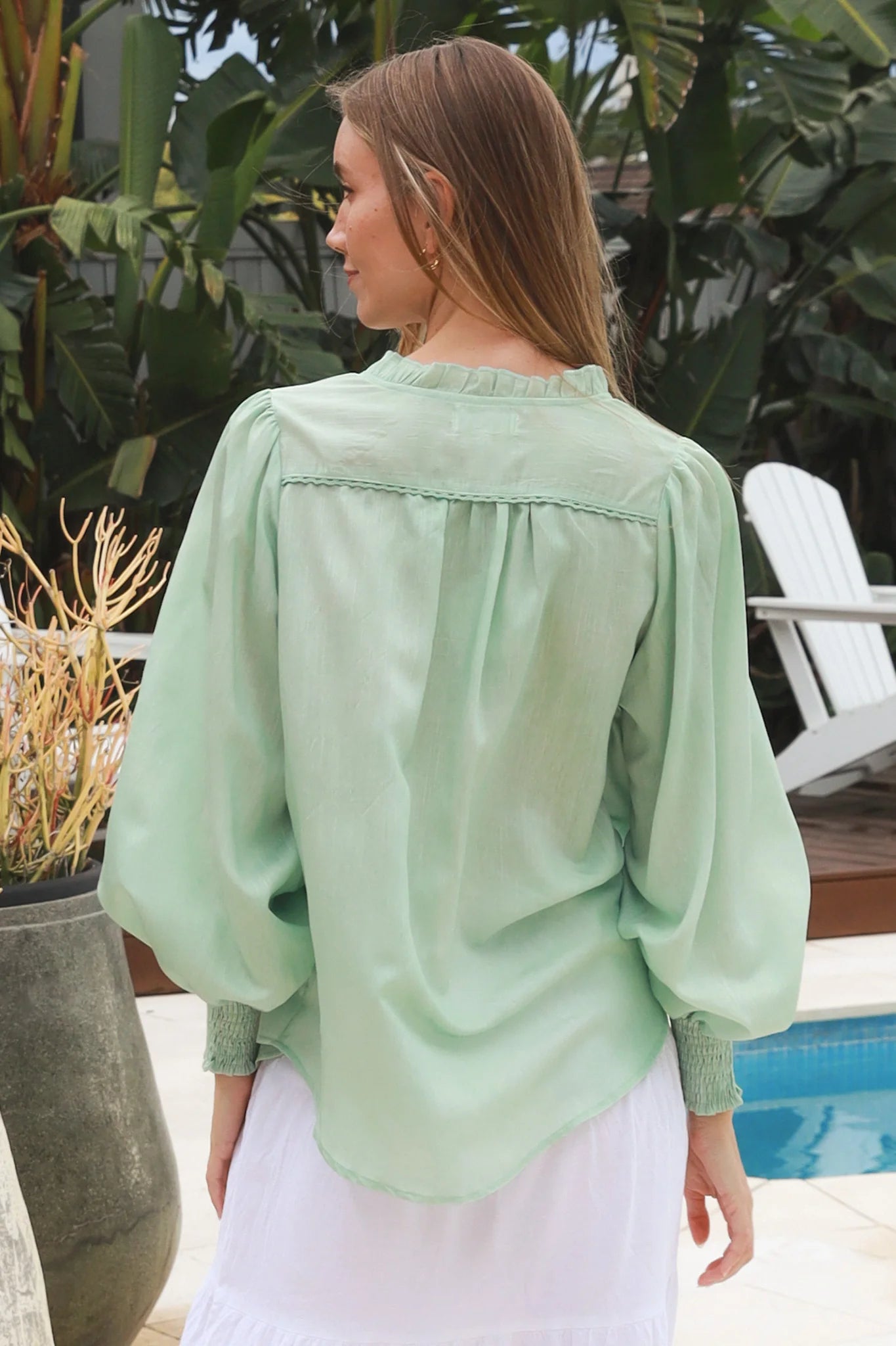 Mint Floral Blouse Exclusive Print - Womens Blouse