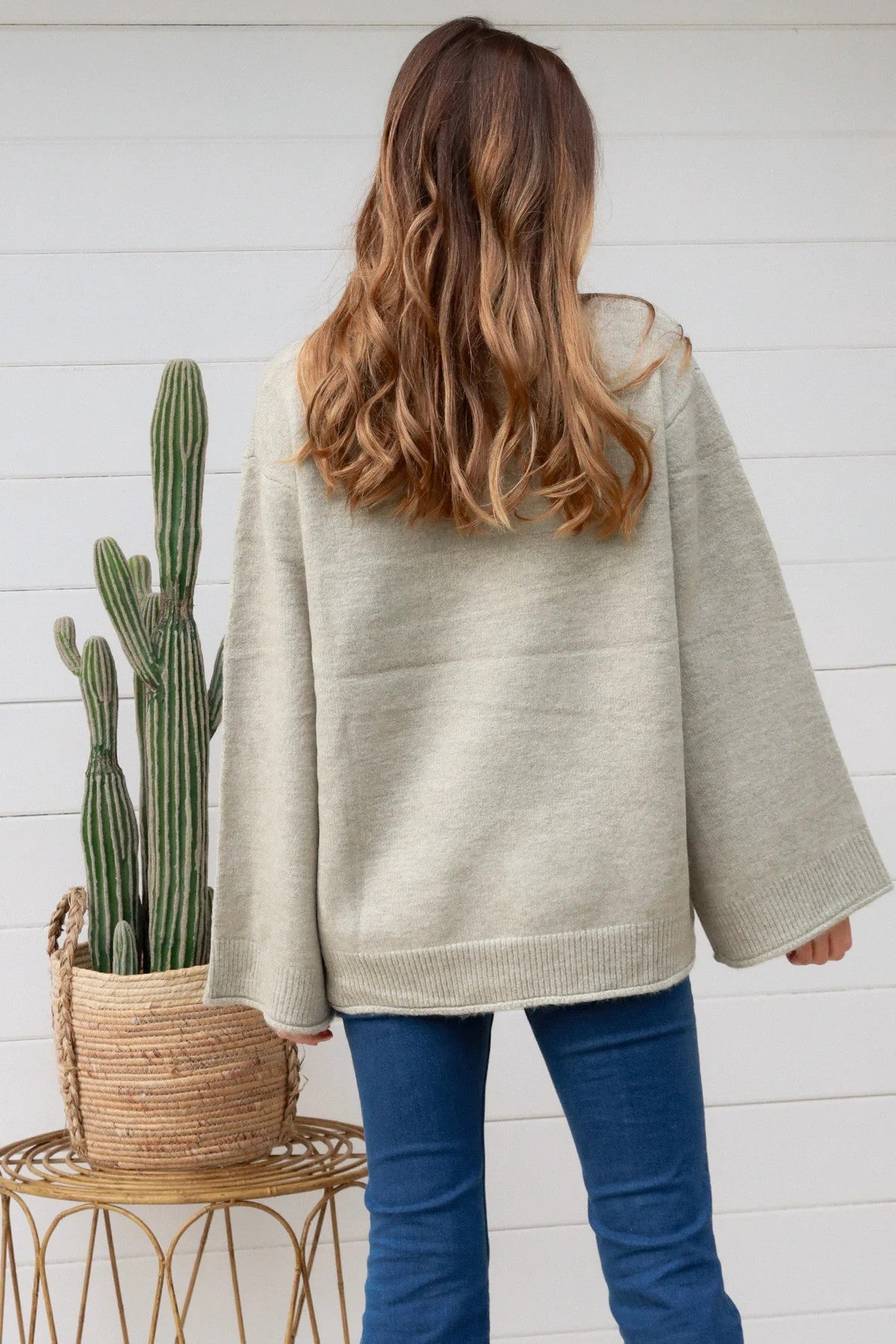 Avery Soft Touch Relaxed Knit Jumper – Silver Grey