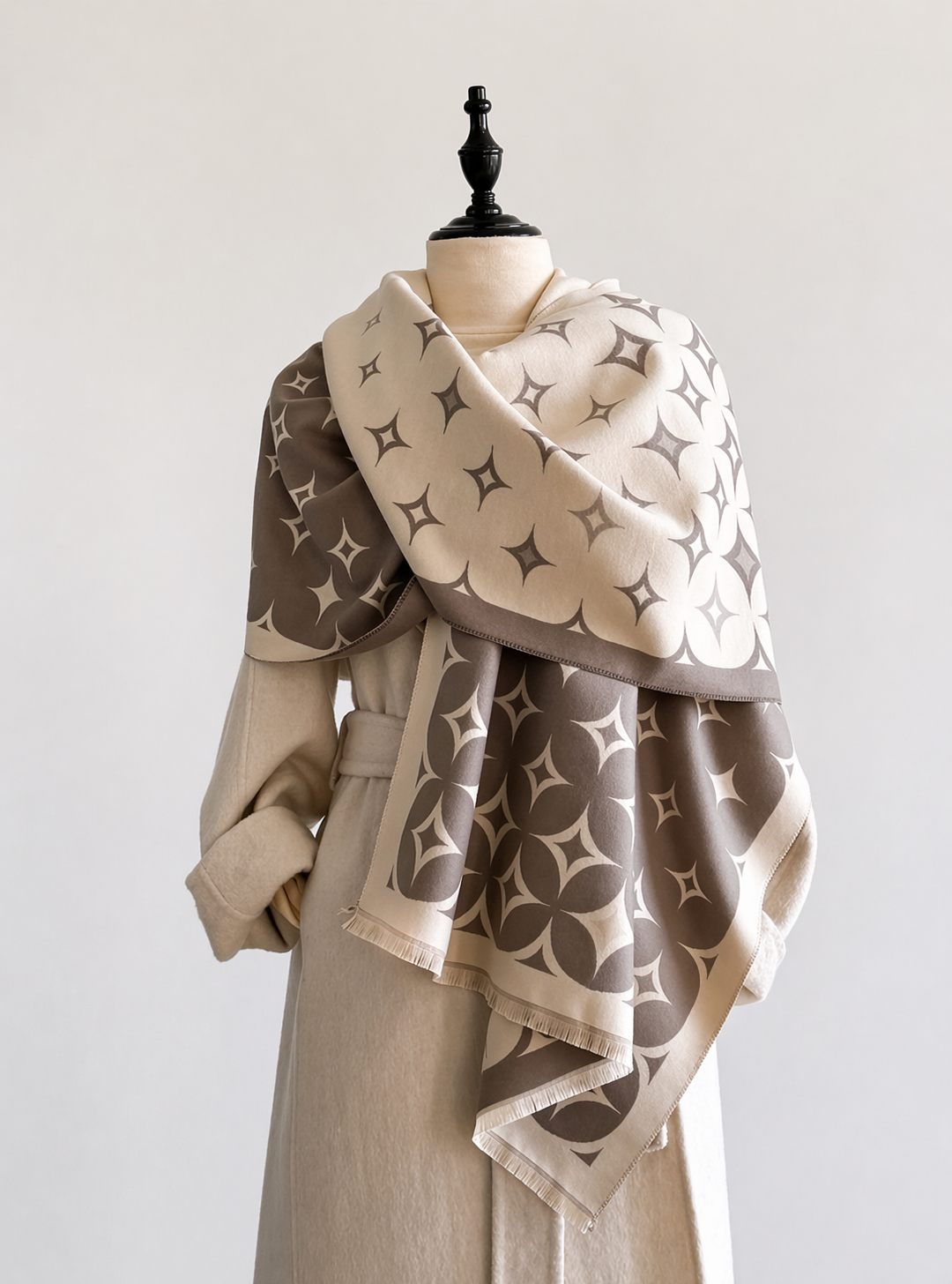 Faux Cashmere Reversible Scarf | Women’s Neutral Luxe Soft Wrap