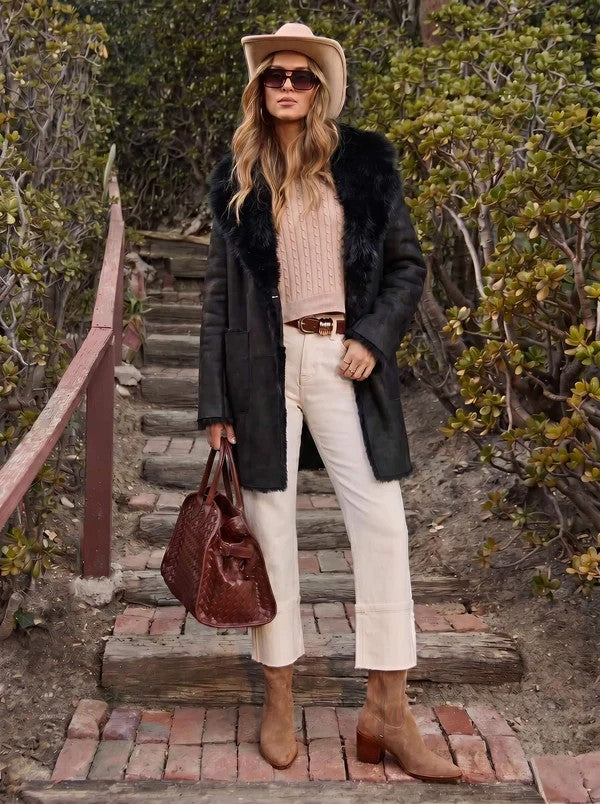 Sienna Two-Way Reversible Faux Fur Suede Coat
